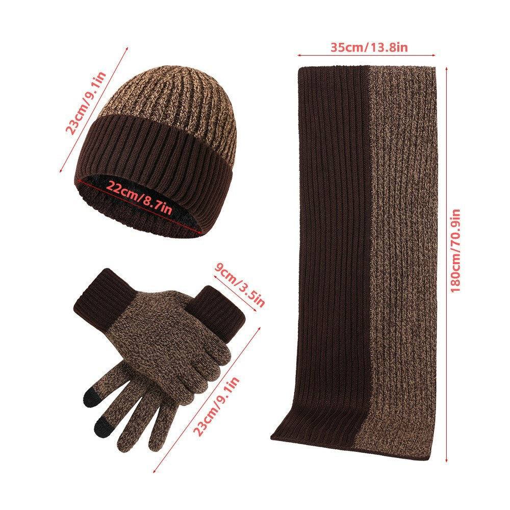 Winter Knit Beanie Hat Scarf and Touch Screen Gloves Set for Women and Men