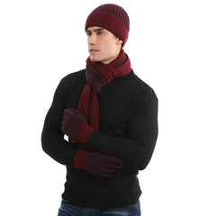 Winter Knit Beanie Hat Scarf and Touch Screen Gloves Set for Women and Men