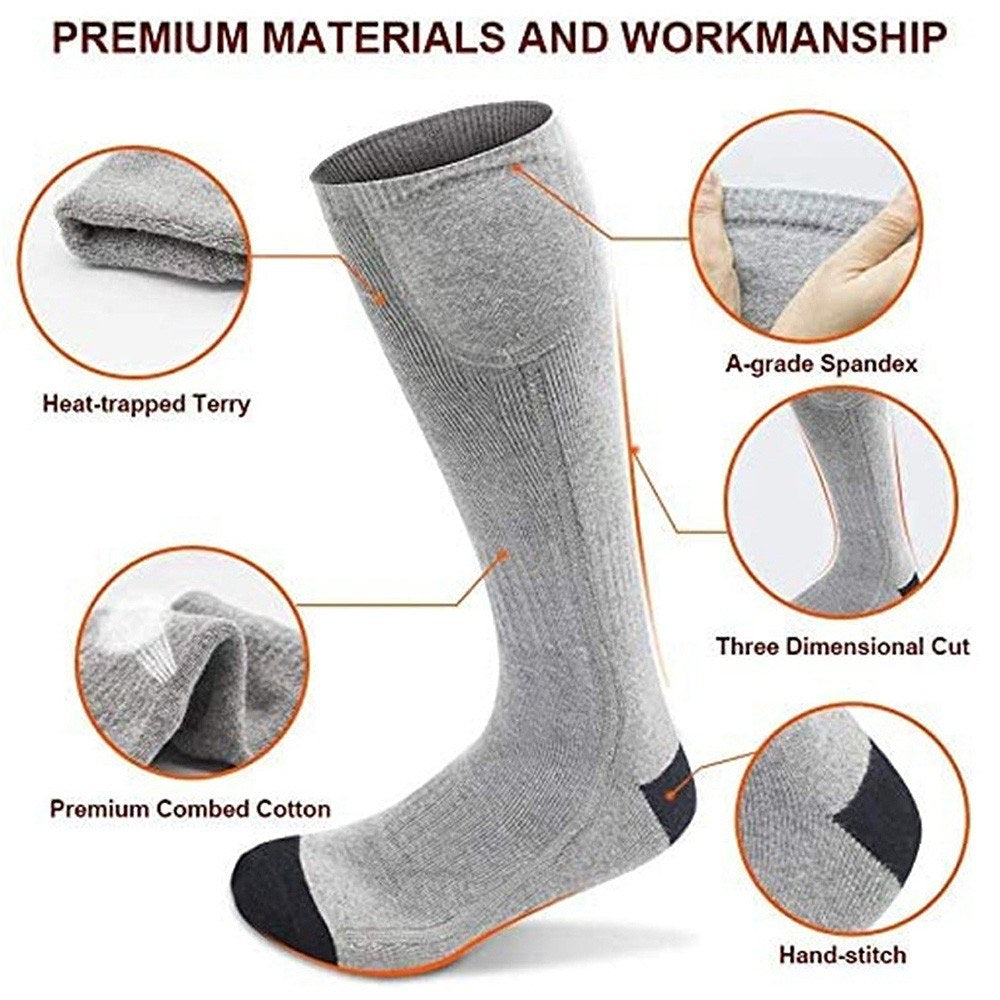 1 Pair Remote Control Heated Socks Electric Socks Rechargeable Warm Heating Socks with 4000mAh Power Bank