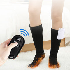 1 Pair Remote Control Heated Socks Electric Socks Rechargeable Warm Heating Socks with 4000mAh Power Bank