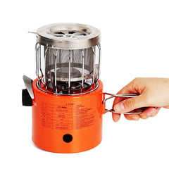 2-in-1 Portable 2000W Gas Heater Outdoor Camping Stove Heating Cooker for Ice Fishing Camping Hiking Picnicking Hunting