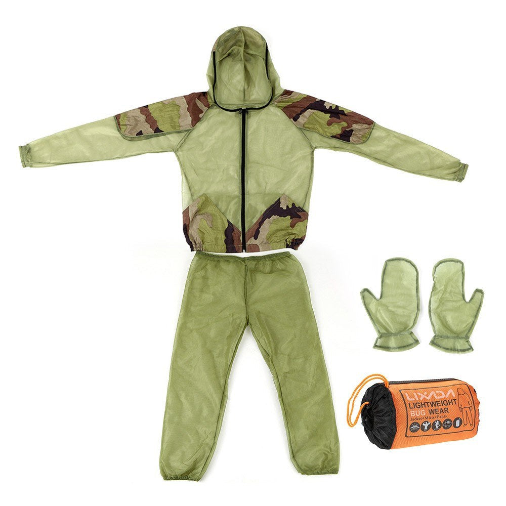 Outdoor Mosquito Repellent Suit: Bug Jacket with Hood for Fishing, Hunting, Camping