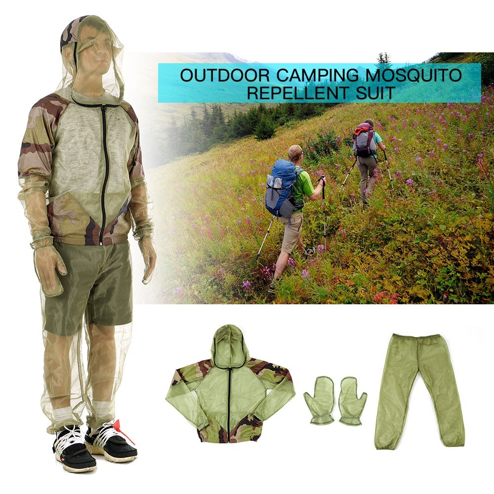 Outdoor Mosquito Repellent Suit: Bug Jacket with Hood for Fishing, Hunting, Camping