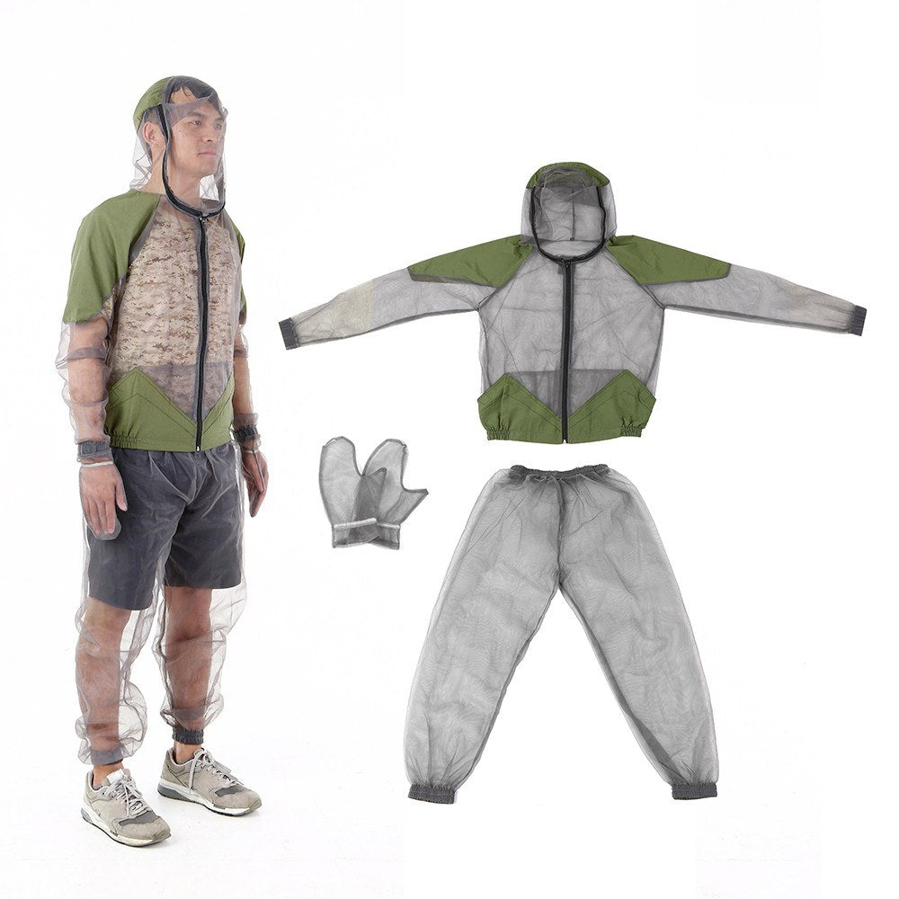 Outdoor Mosquito Repellent Suit: Hooded Bug Jacket for Fishing, Hunting, Camping