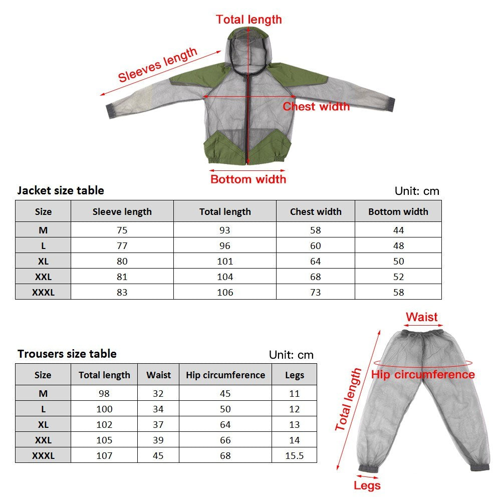 Outdoor Mosquito Repellent Suit: Hooded Bug Jacket for Fishing, Hunting, Camping