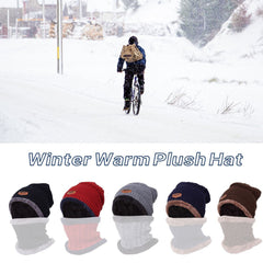 Warm Knit Beanie Winter Plush HatWomen Men Sports Head Warmer Hiking Camping Cycling Skull Cap Outdoor Sports Equipment