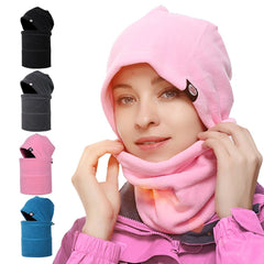 Winter Anti-static Fleece Neck Gaiter Hat Warmer SetSports Headgear Mask Hat Tube Mask Women Men