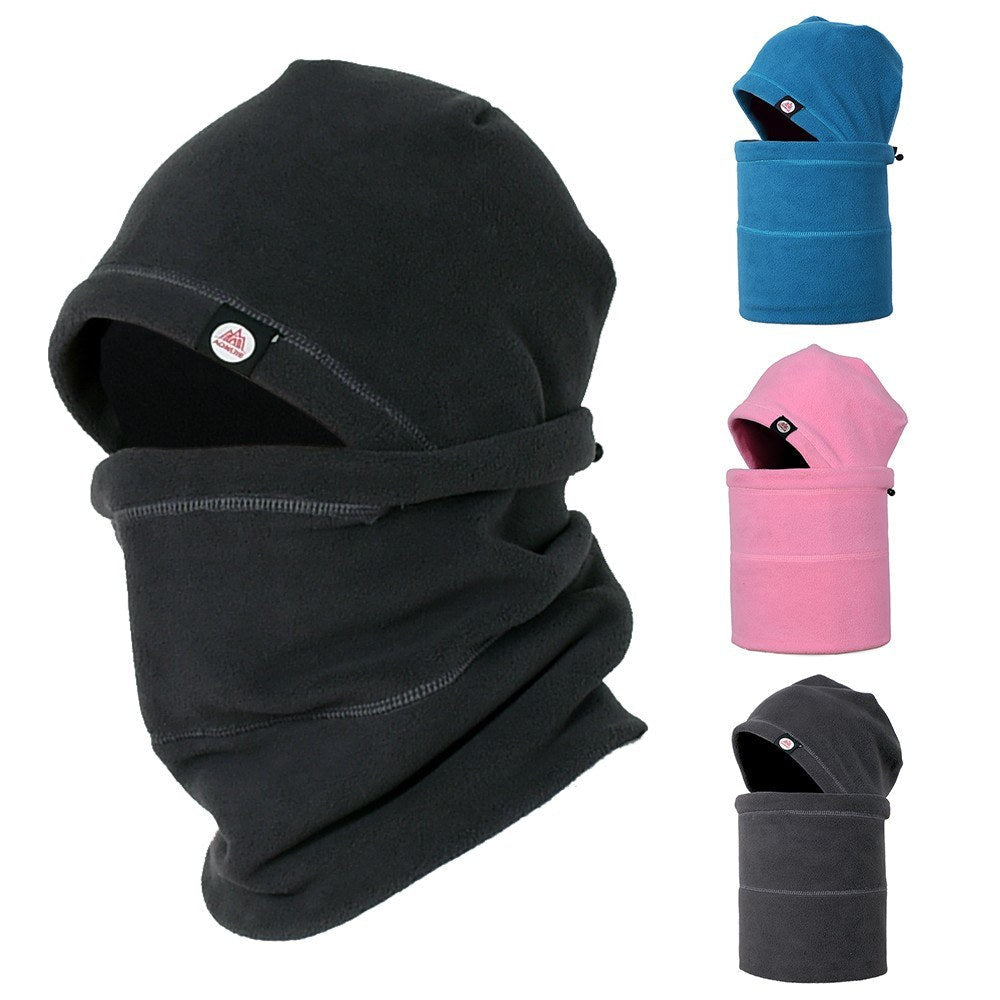 Winter Anti-static Fleece Neck Gaiter Hat Warmer SetSports Headgear Mask Hat Tube Mask Women Men