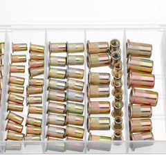 165PCS M3 M4 M5 M6 M8 M10 M12 Mixed Zinc Plated Carbon Steel Rivet Nut Insert Nuts Assortment Kit