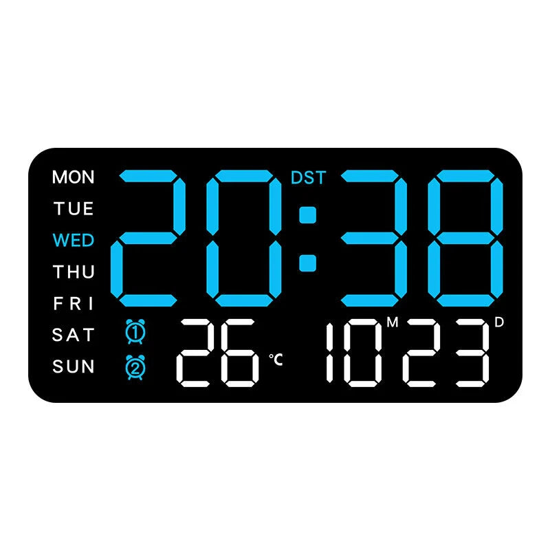 Multifunctional LED Digital Wall Clock - Borderless, Hanging or Standing Display for Living Room