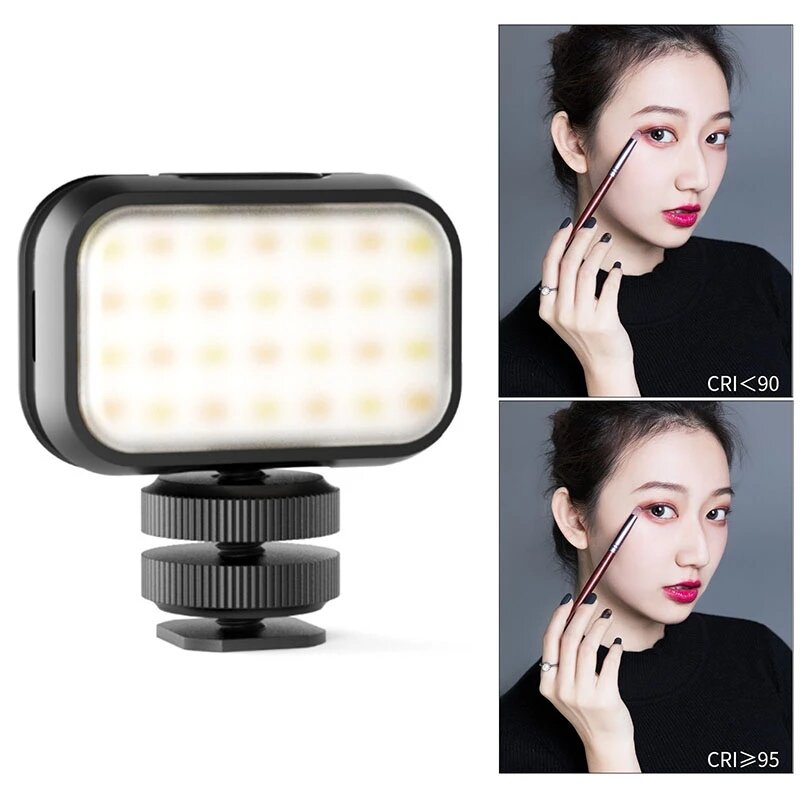 LED Video Light Soft Fill Lamp with Diffuser 1.4W Type-C Charger Portable Vlog Light