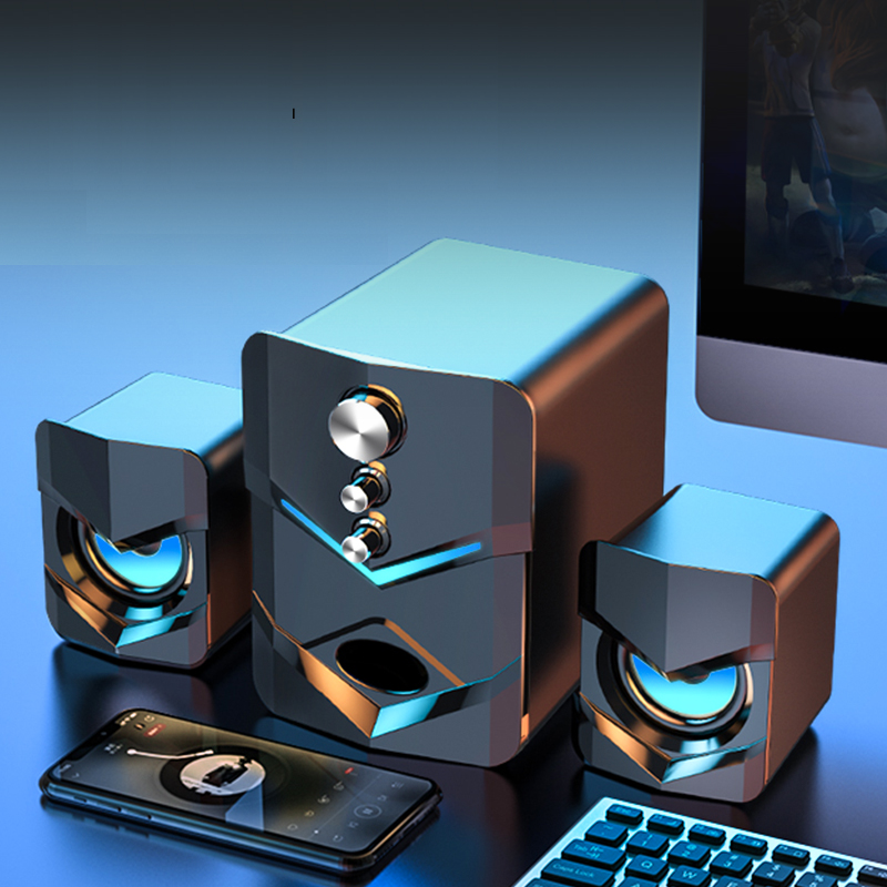 3 in 1 Computer Speaker 2.1 Channel Speaker USB 3.5mm Wired bluetooth Computer PC Stereo Desktop Speaker Subwoofer