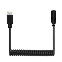 RRS Female to 8 Pin Live Microphone Audio Adapter Spring Coiled Cable for 3.5mm DJI OSMO Pocket Smartphones Cable Stretching to 100cm