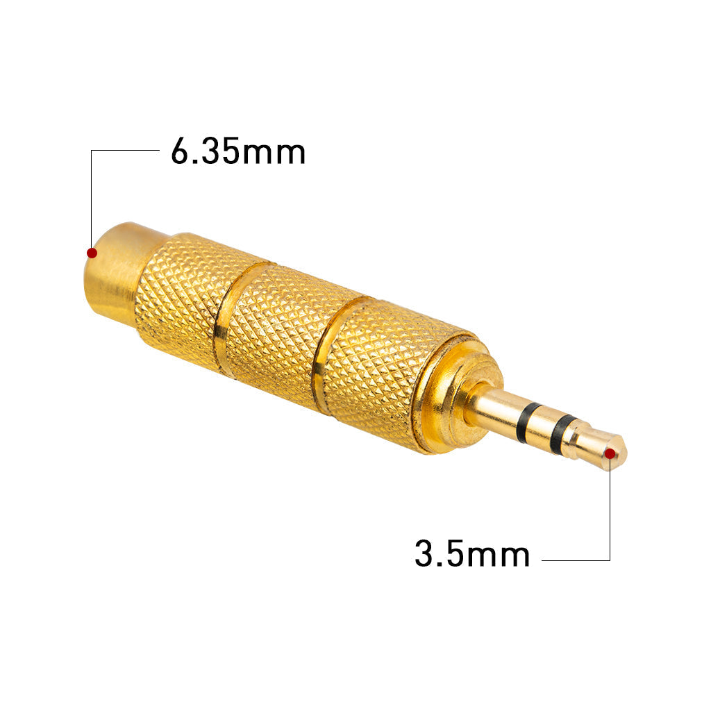 5Pcs/ 1Set Golden Metal 6.5mm Male To 3.5mm Female Audio Adapter Stereo AUX Converter Amplifier