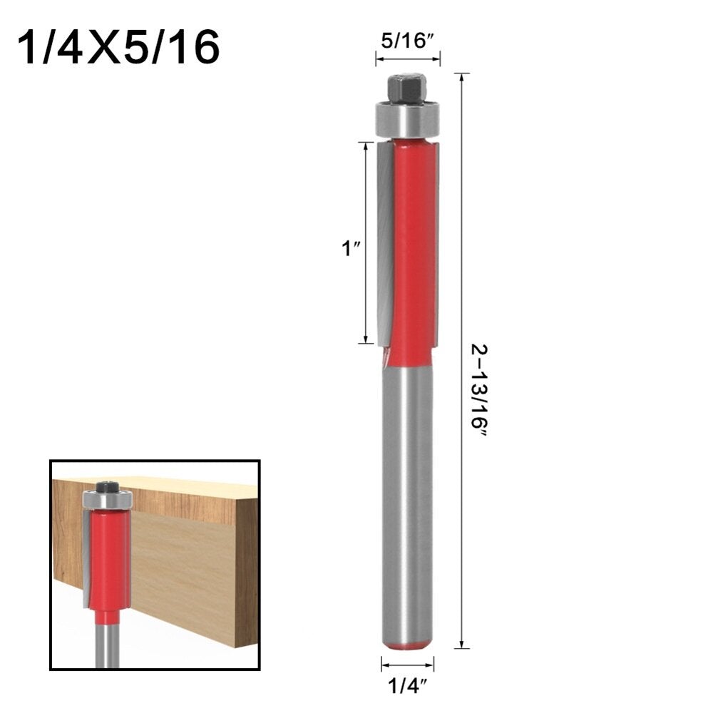 Double-Edged Straight Extended Bearing Trimming Cutter For Wood Engraving Machine