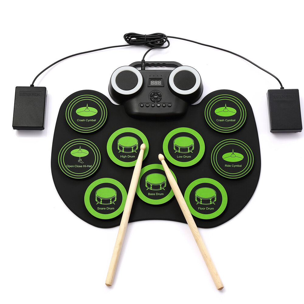 Portable Hand Roll Electronic Drum Flash Bluetooth Drum Set with Built-in Lithium Battery Speaker