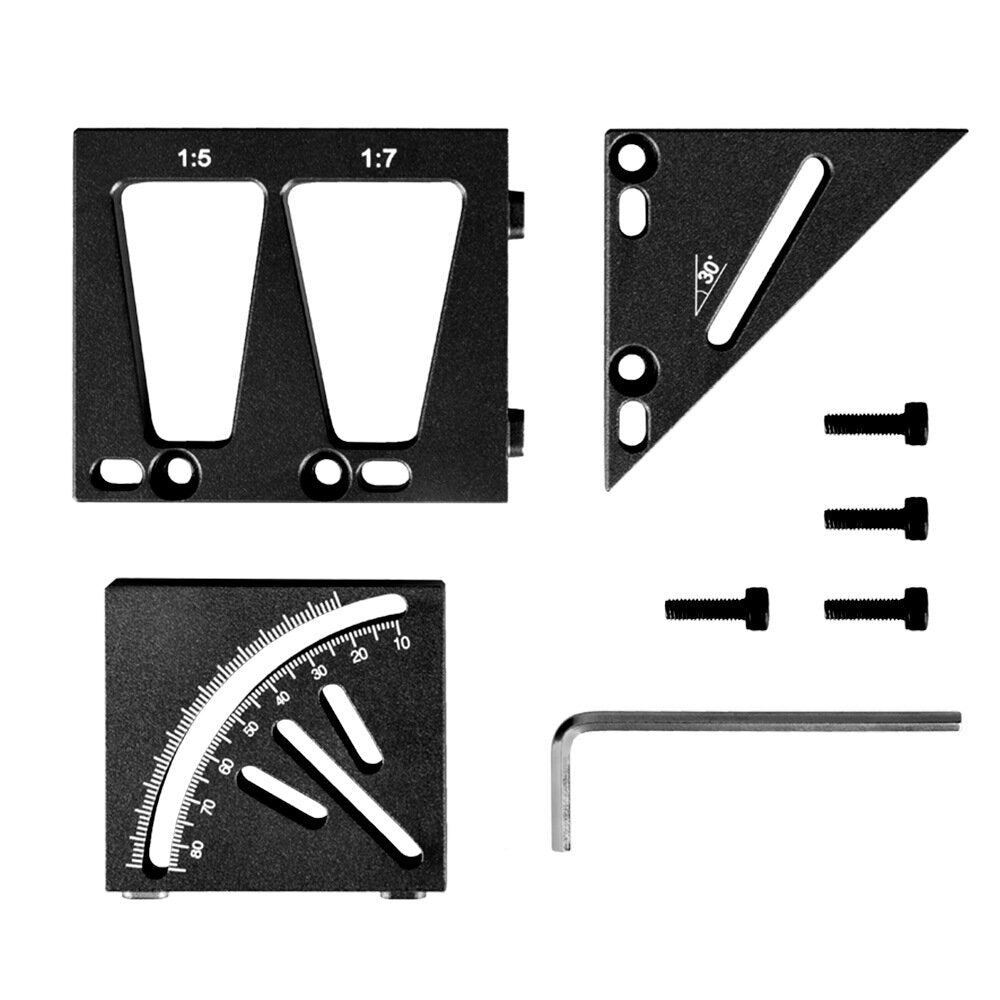 Woodworking Marking Ruler Aluminum Alloy Multi-functional Tool with 45° and 90° Line Marker Circular Centerline Square Angle Measurement Tool Dovetail Joint Marking Gauge Ideal for Carpenter Shop