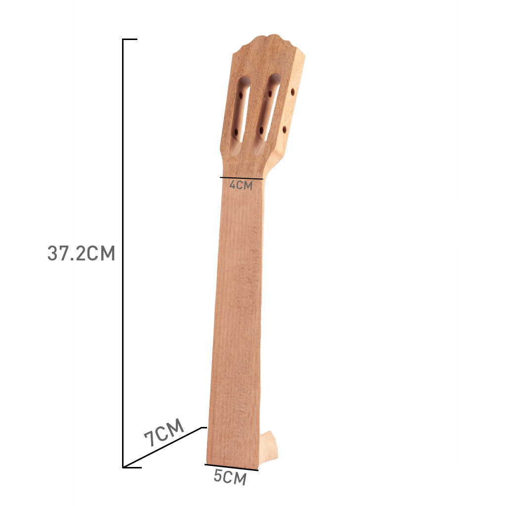 Wave Head Ukulele Head Neck Acacia for 26 Inch Ukulele