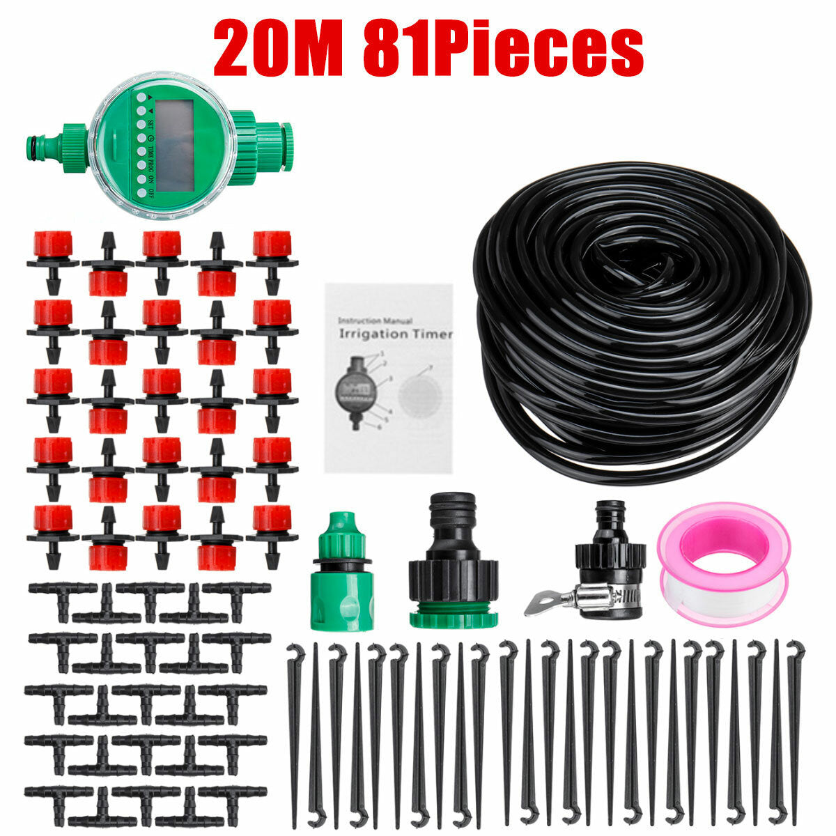 15/20/25/30m DIY Irrigation System Water Timer Auto Plant Watering Micro Drip Garden Watering Kits