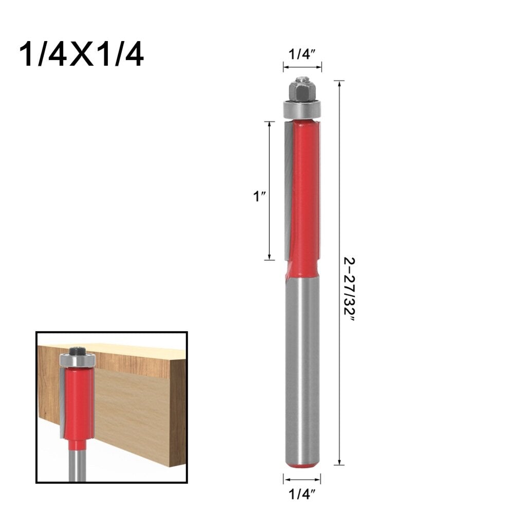 Double-Edged Straight Extended Bearing Trimming Cutter For Wood Engraving Machine