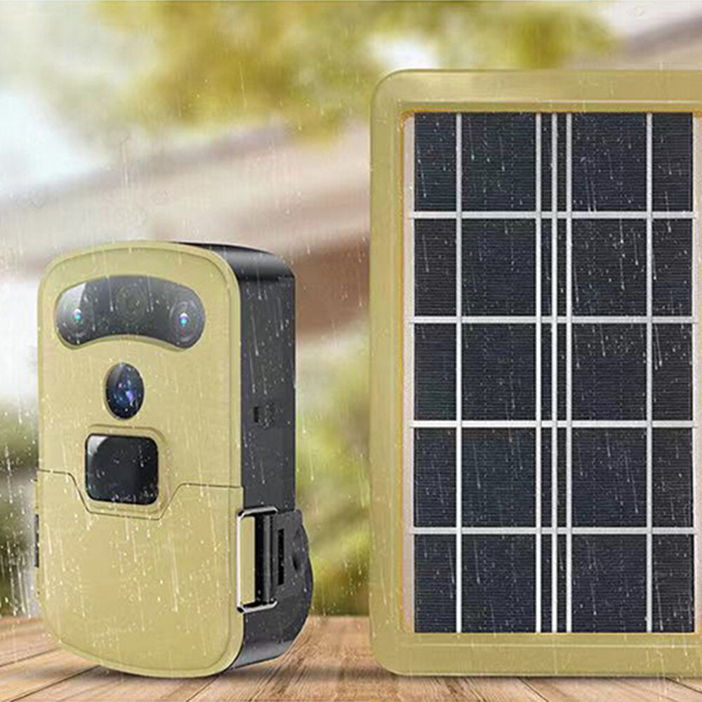 Solar Outdoor Trail Camera HD WIFI PIR Infrared Night Continuous Video Vision Motion Activated Hunting Trap Waterproof Wildlife Cam  App Remote