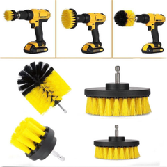 4Pcs 2/3.5/4/5 Inch Electric Drill Brush Yellow/Blue Cleaning Brush Tool For Bathtub Carpet