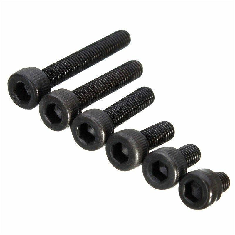 M3CH9 50Pcs M3 Carbon Steel Hexagon Socket Cap Head Screws Bolts 4-20mm Optional Length