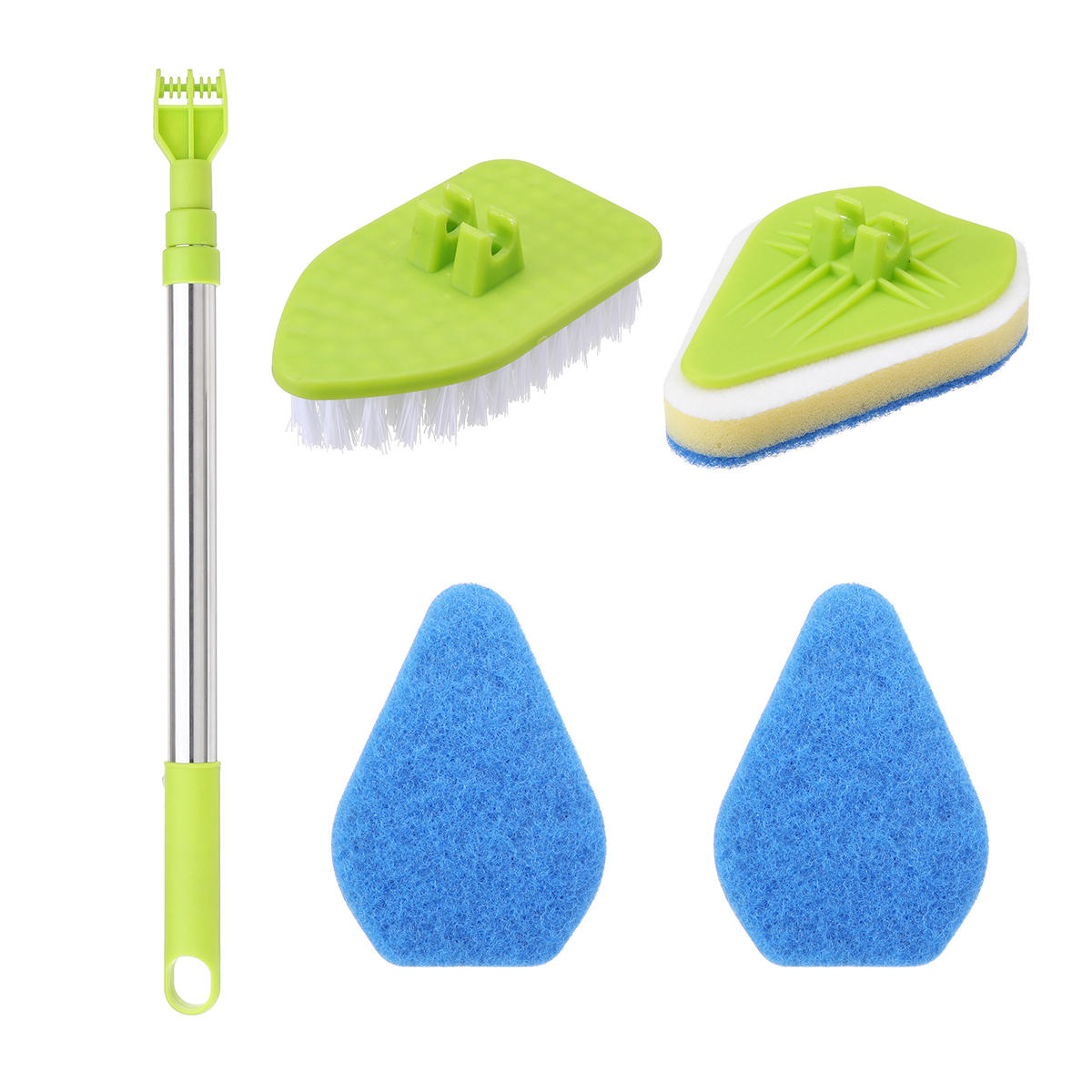 Length and Angel Adjustable Kitchen Cleaning Brushes Quick Installation Multi-brush Scrubber Cleaner