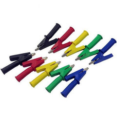 10Pcs 5 Color 100V 20A 4mm Banana Plug Crocodile Alligator Clips Safety Test Folders