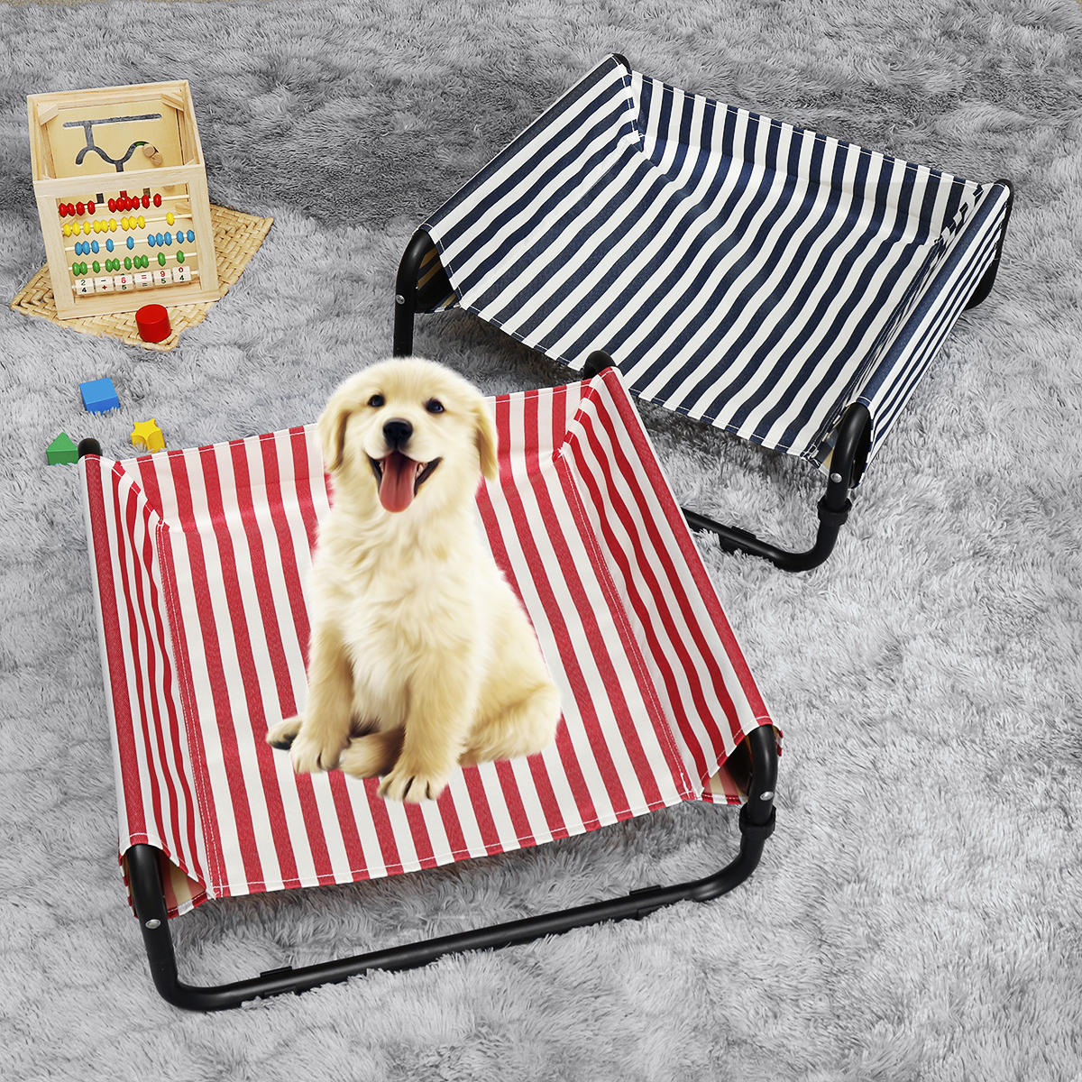 Elevated Dog Pet Bed Folding Portable Waterproof Outdoor Raised Camping Basket