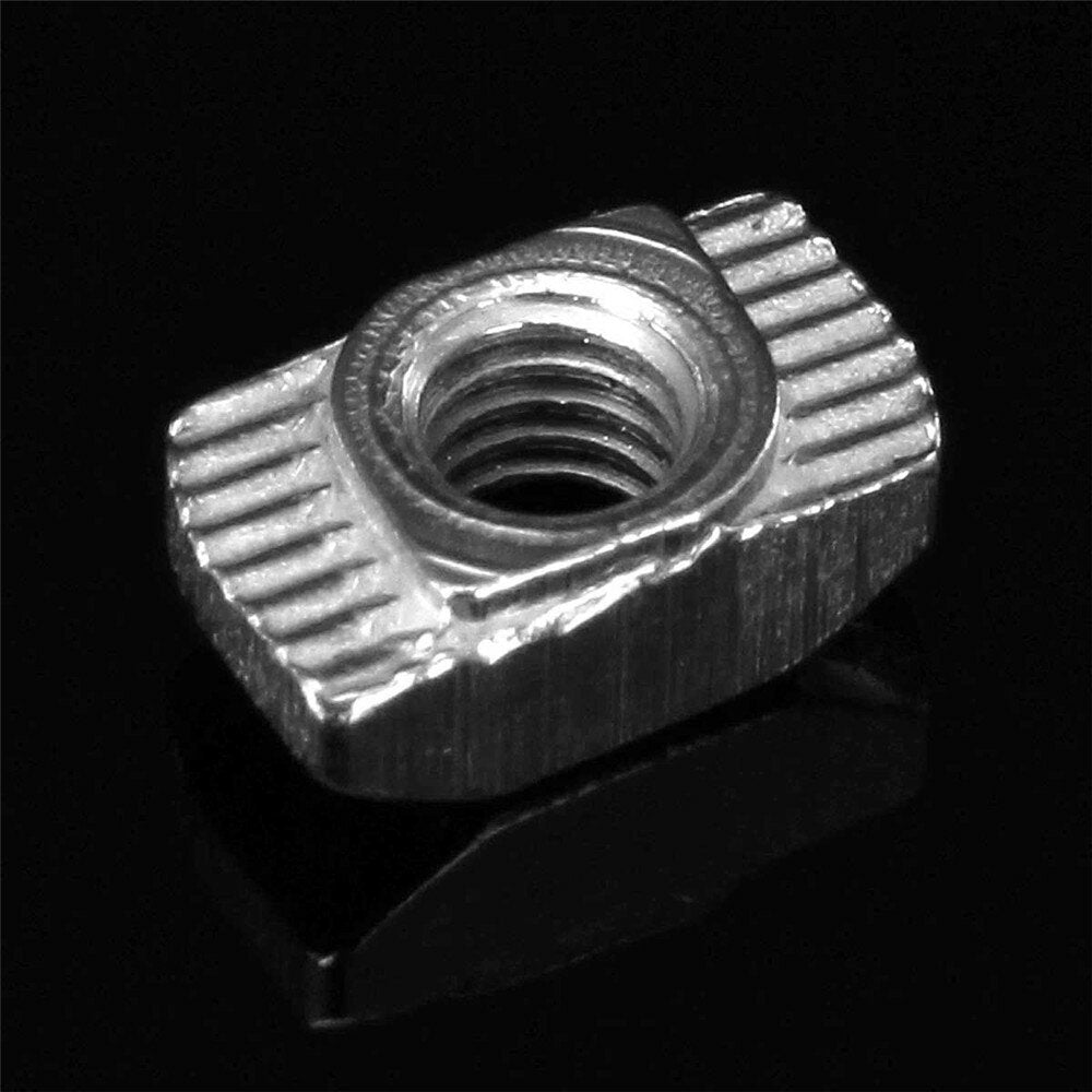 100pcs M5 Hammer Nut Nickel Plated Carbon Steel Aluminum Connector T Fastener Sliding Nut