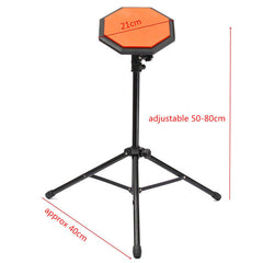 8" 21cm Rubber Dumb Drum Practice Pads Set with Stand