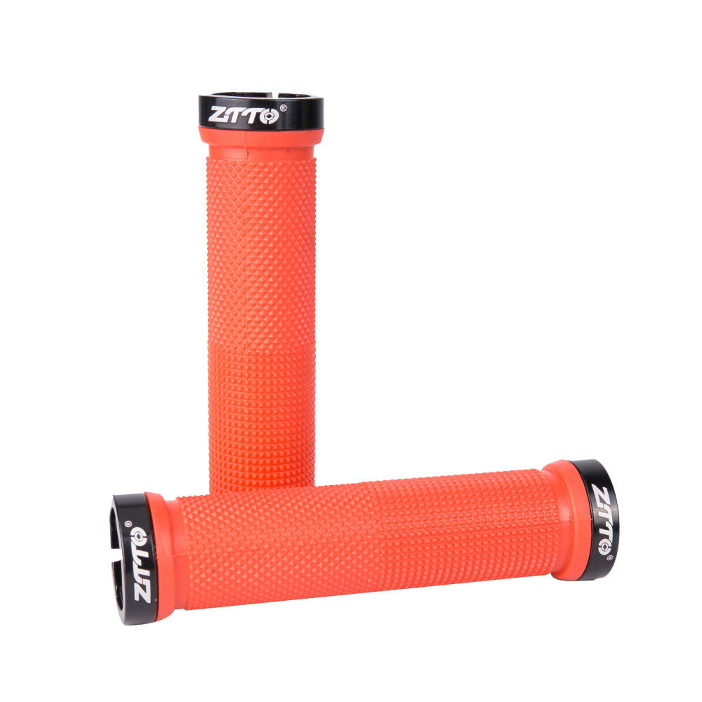 22mm 34x130mm Anti-slip Bilateral Locking Available Aluminum Alloy Rubber 1 Pair x Bicycle Grip Mountain Bikes Grip