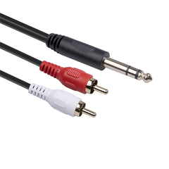 Audio Cable 6.35mm Male to Dual RCA Male Audio Line 1.5m for Tuning Mixer Amplifier DVD