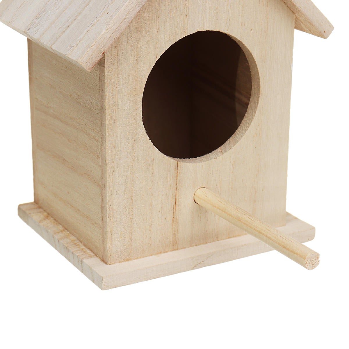 Wooden Bird House Feeder Wild Birds Nest Home Garden Nesting With Bird Net