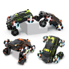 RC Stunt Car 2.4G 4WD Remote Control 360 Flip Drift LED Light Music Spary Double Sided Models Toys