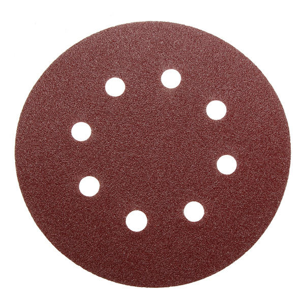 100pcs 125mm 8 Holes Abrasive Sand Discs 60-240 Grit Sanding Papers