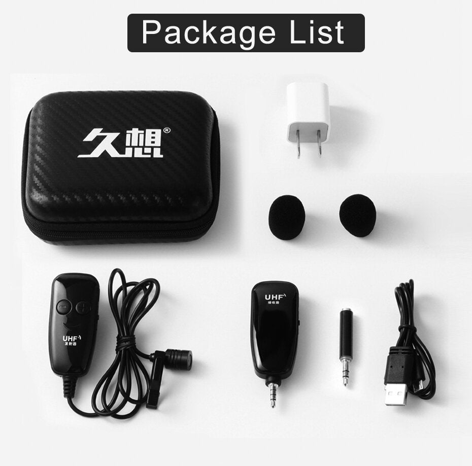 UHF Wireless Lavalier Microphone with Lapel Mic Transmitter & Receiver for Computer Speaker Phone DSLR Camera