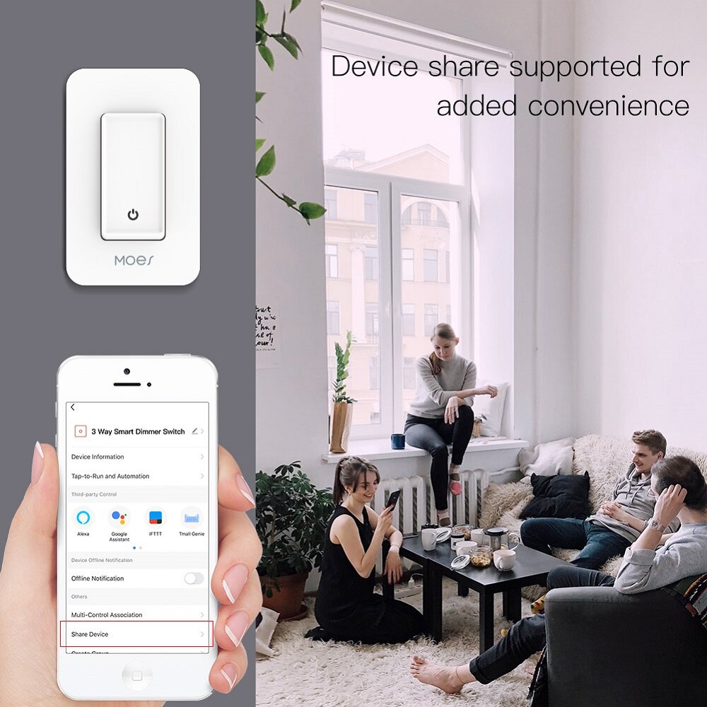 WiFi Smart Light Switch Control by Smart Life/Tuya APP Works with Alexa Google Home for Voice Control