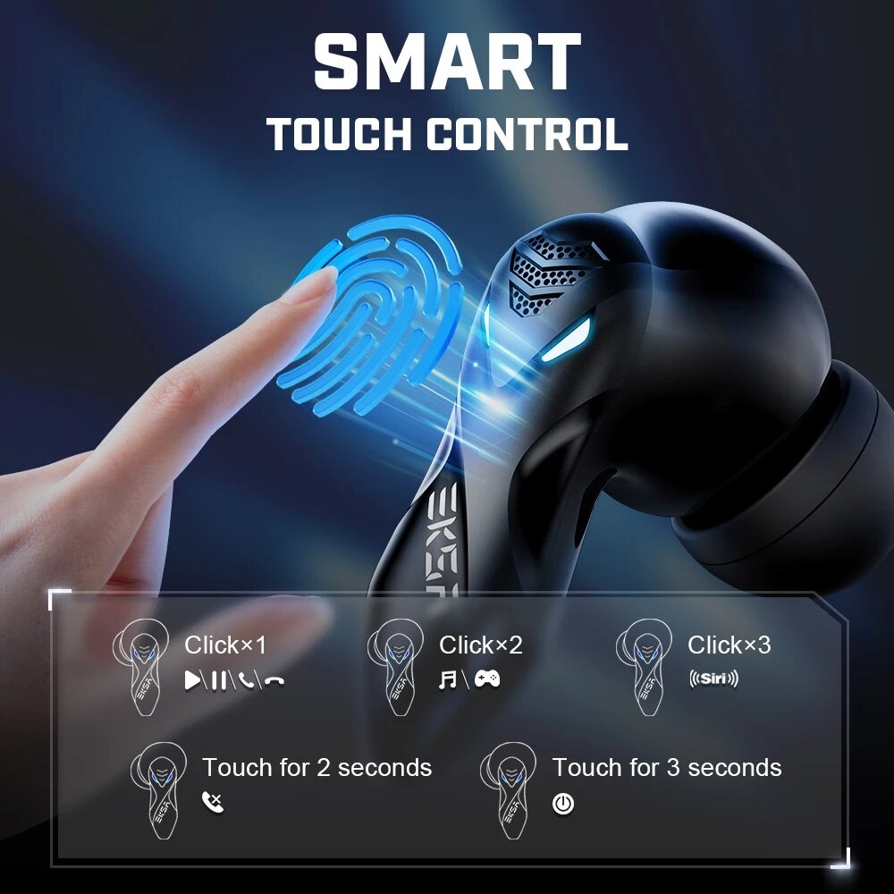 TWS bluetooth Gaming Headset 38ms Low Latency Wireless Earbuds Earphone Voice Assistant with Mic