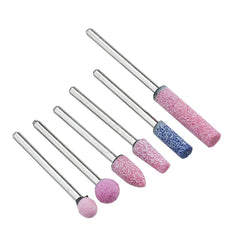 6pcs 3mm Red Corundum Grinding Head Electric Grinder Head Abrasive Polishing Stone Rotary Tool