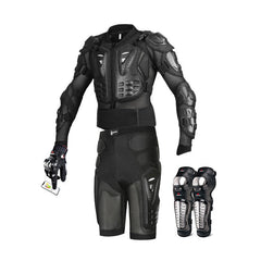 Motorcycle Body Armor Suit Motorcycle Jacket+Shorts+ Gloves+Knee Pads Cycling Clothing