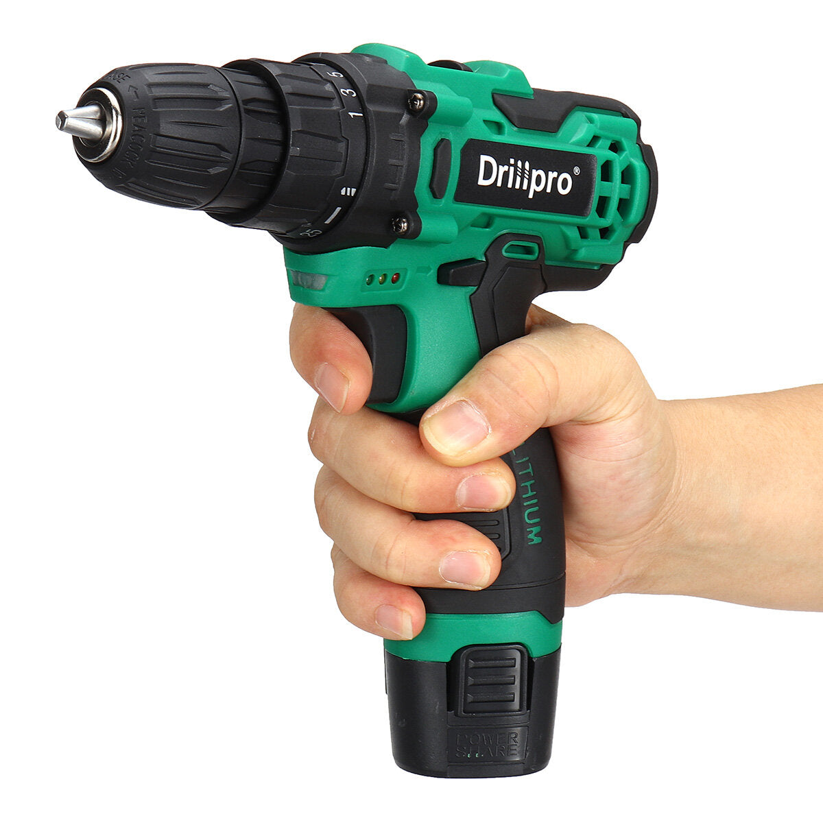 12V Max 55N.M Power Drill Cordless Electric Drill Rechargeable Driver Screwdriver