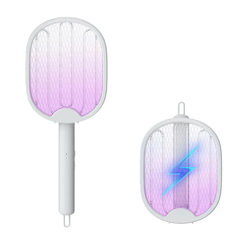 4-in-1 Foldable Electric Mosquito Swatter with UV Light, USB Rechargeable, 5W Power, Dual Safety Switch for Home & Outdoor Use