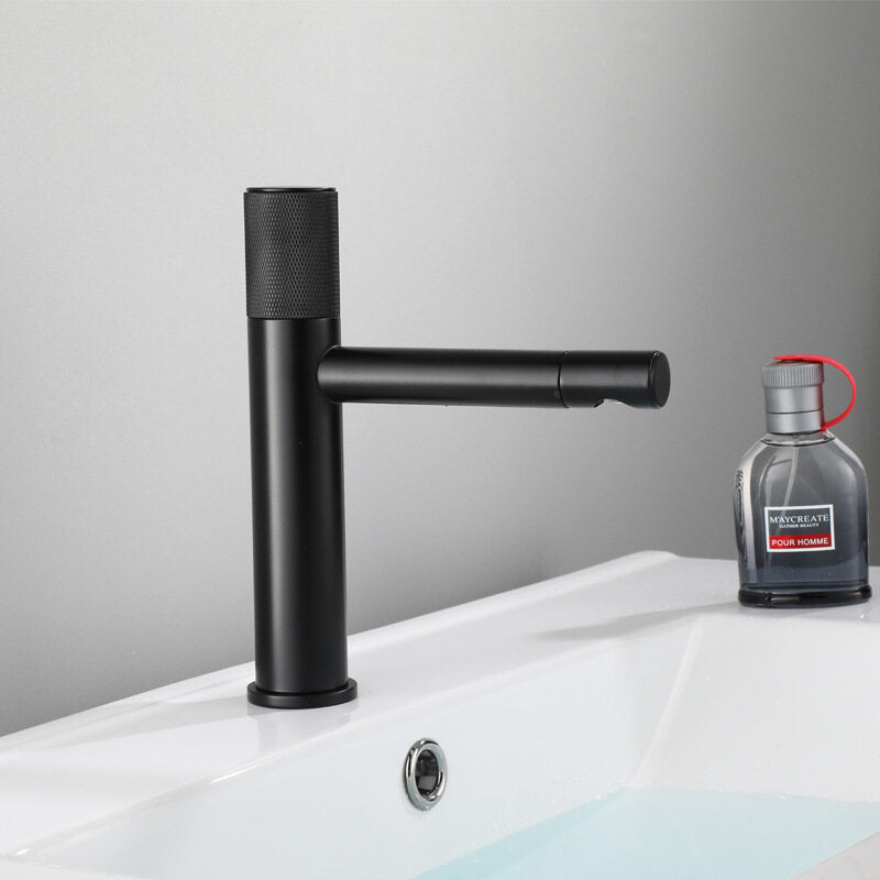 Black Silver Swive Spout Basin Faucet Bathroom Vessel Sink Mixer Tap Single Lever 360 Rotate Hot Cold Water