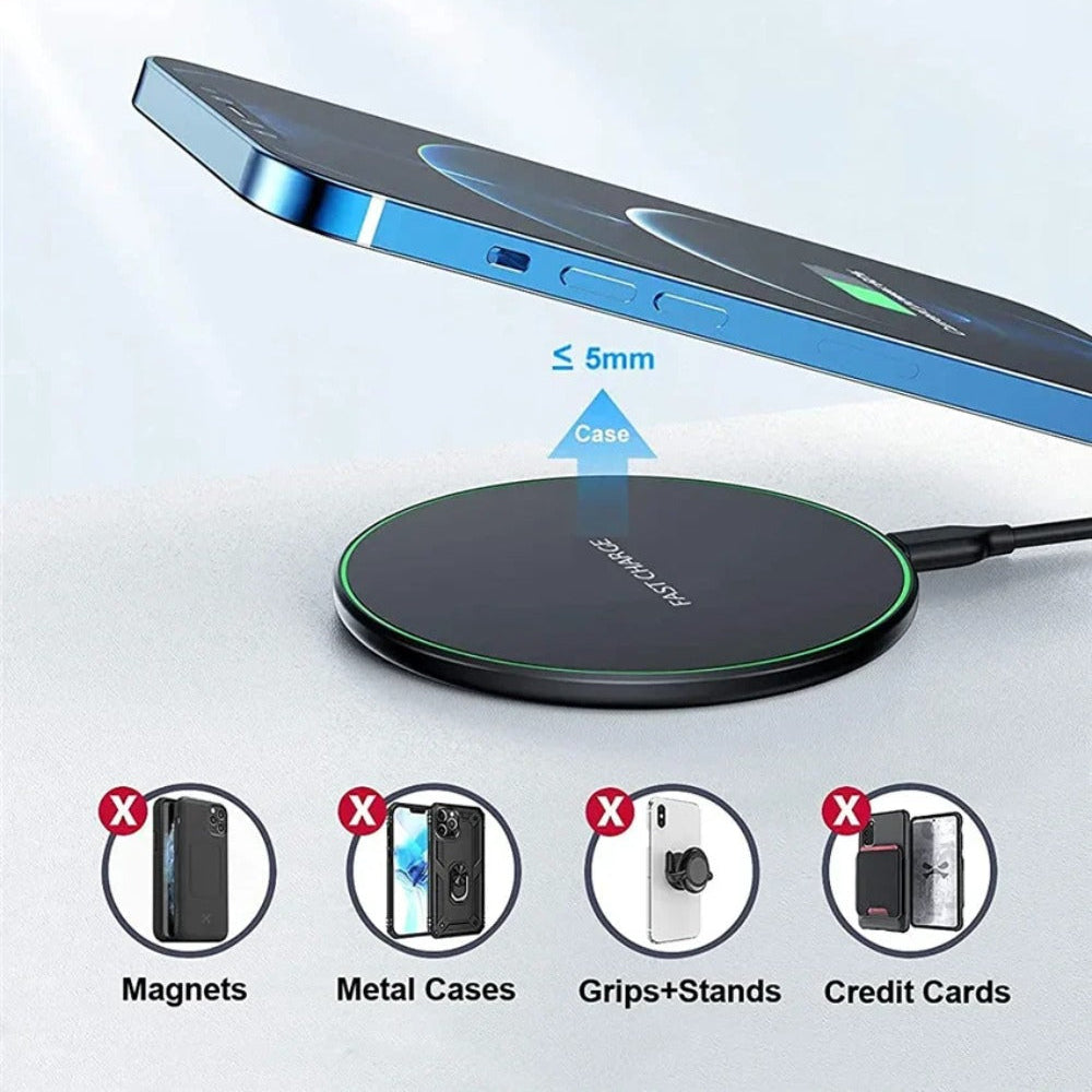 200W Fast Wireless Charger Pad for iPhone, Samsung, Xiaomi, Hui