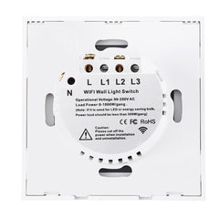 EU 433Mhz 2 Gang Smart WIFI Light Switch Interruptor Touch Wall Power Switch App Remote Control Intellegent Switch Work With Alexa Google Home