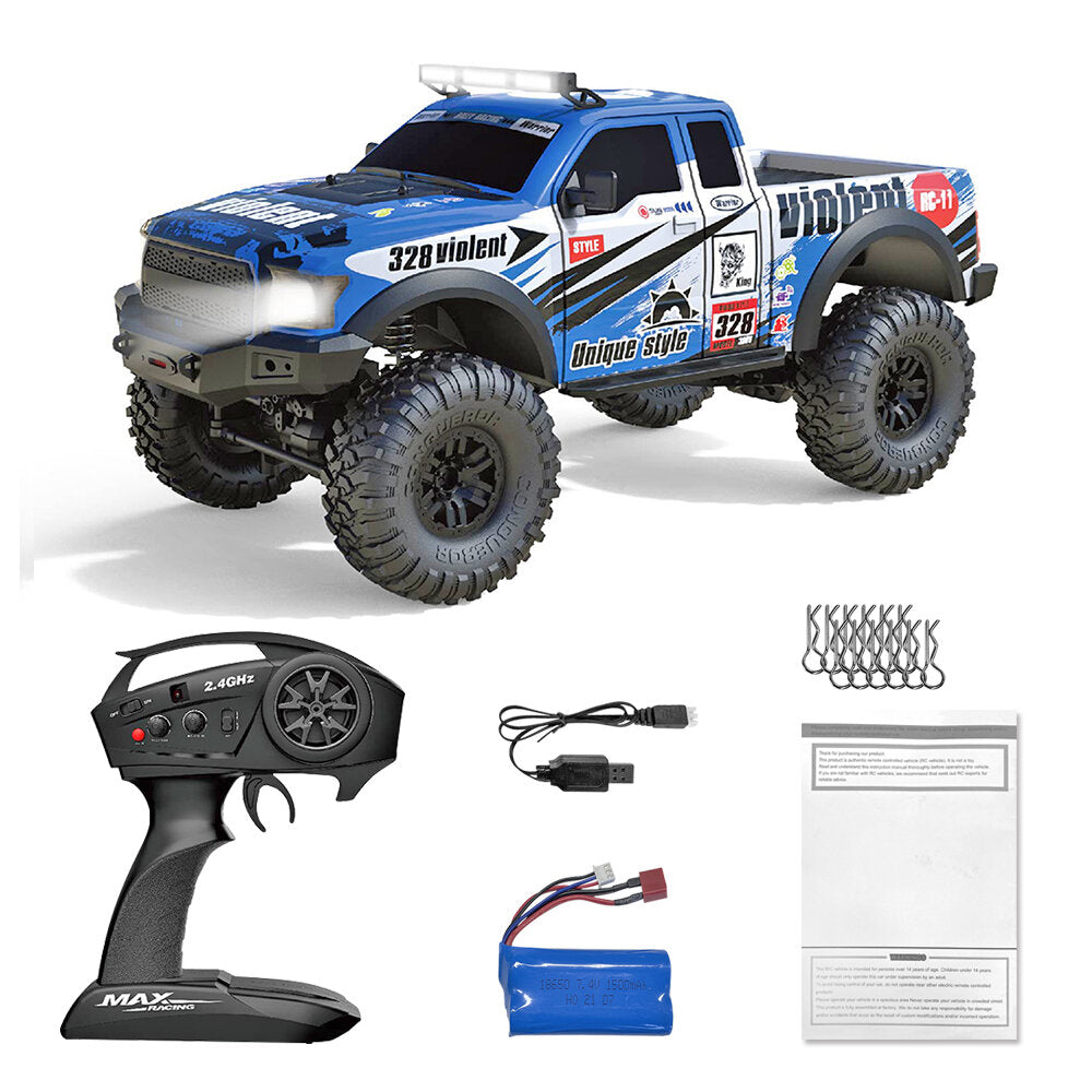 1/10 2.4G 4WD RC Car Full Proportional Rock Crawler Pickup Off-Road Truck Vehicles Toys