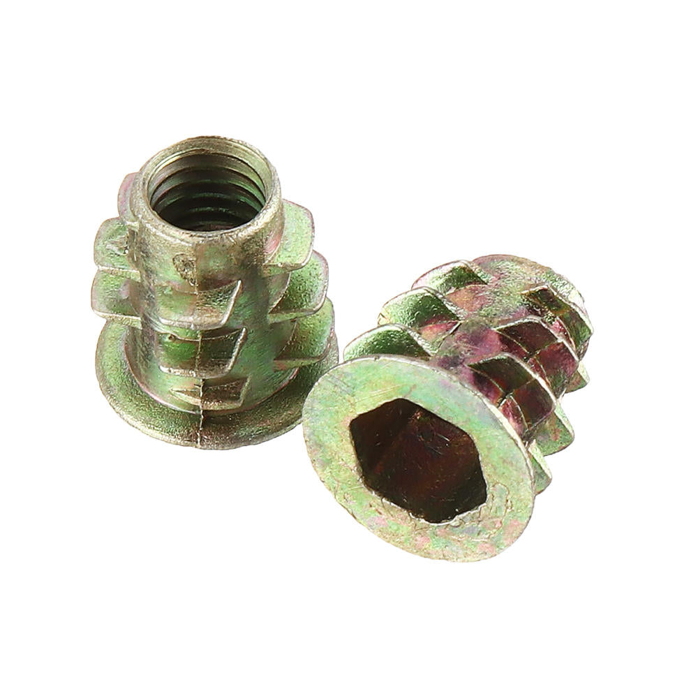 120Pcs Zinc Alloy Wood Furniture Hex Socket Drive Head Screw-in Threaded Insert Nut