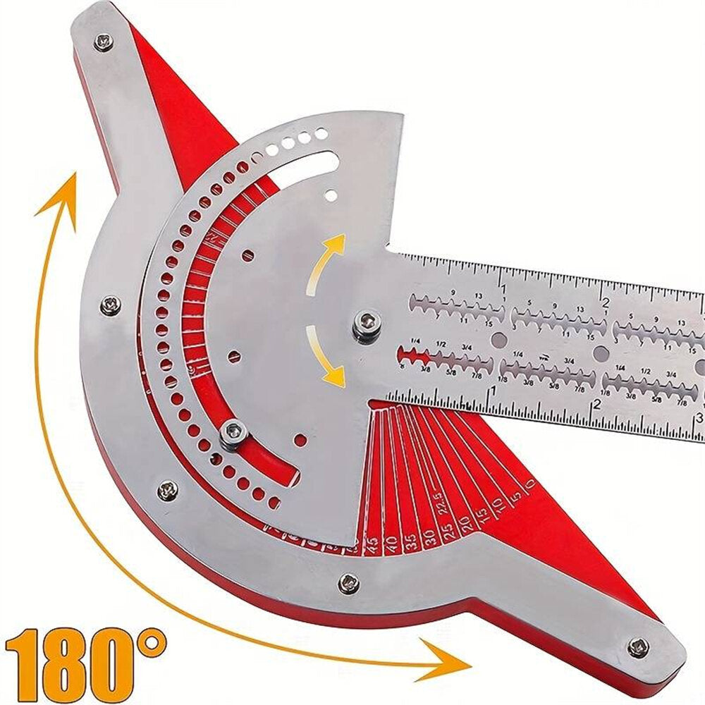 Woodworking Edge Ruler Protractor Angle Detector Vernier Caliper Measuring Tool Woodworking Tools